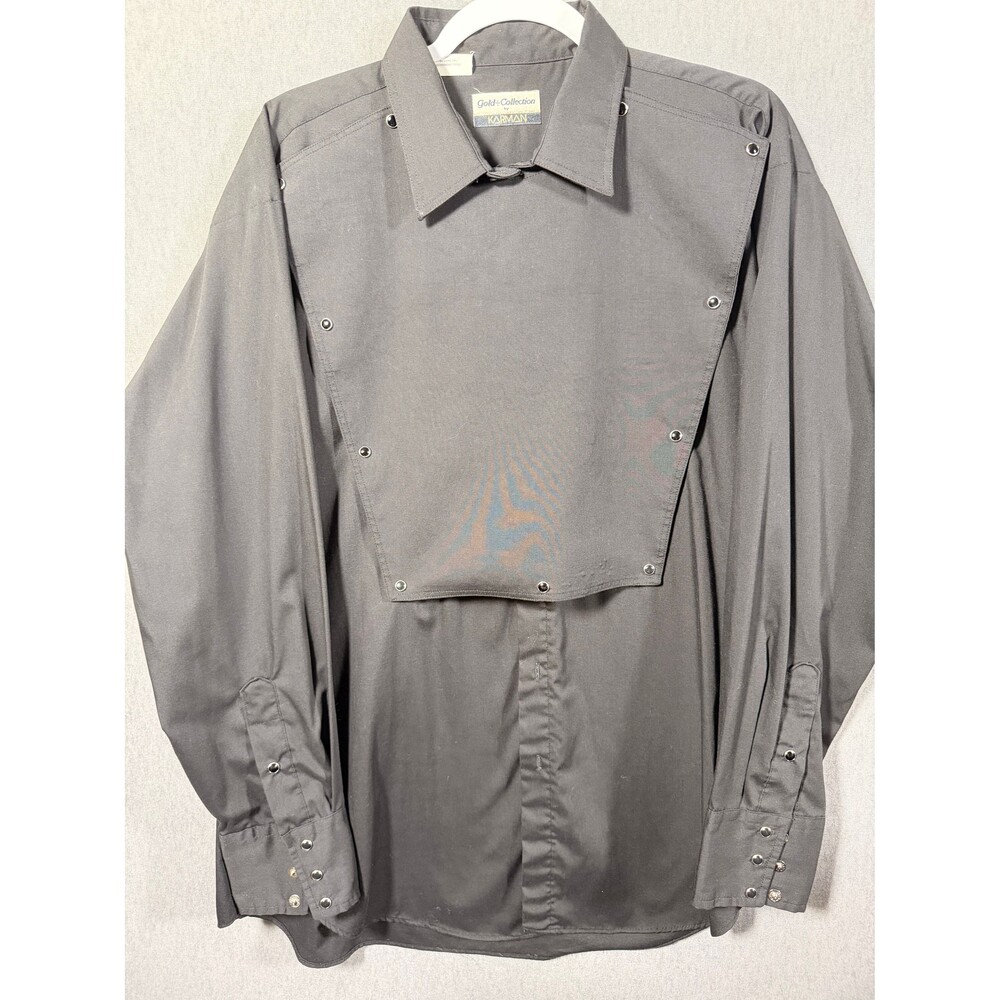 KARMAN Gold Collection Men's Gray X-Large Western Snap Button Shirt Extra Long